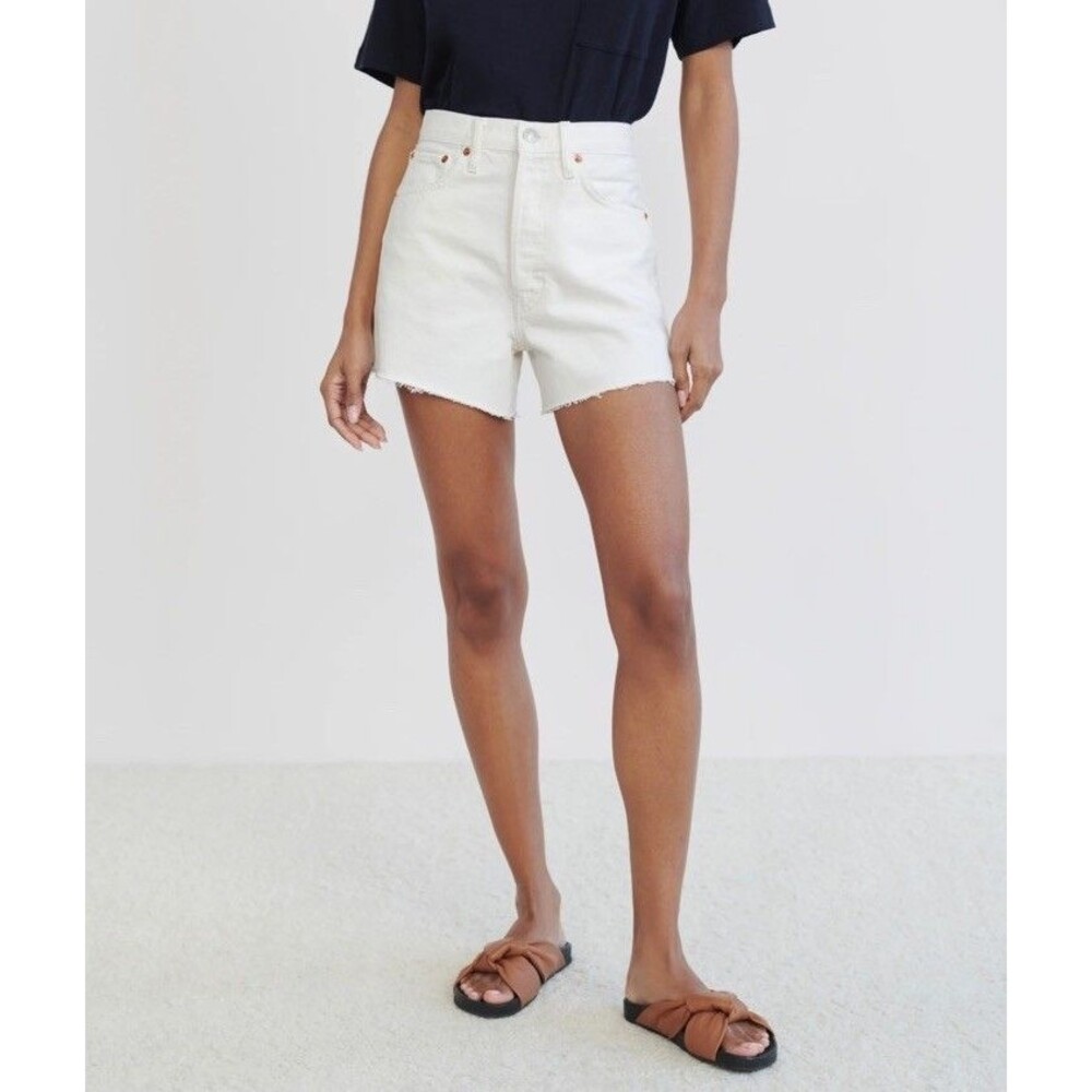 RE DONE Cutoff Shorts 29 Original 50s Vintage White Womens Y2K Grunge High Rise